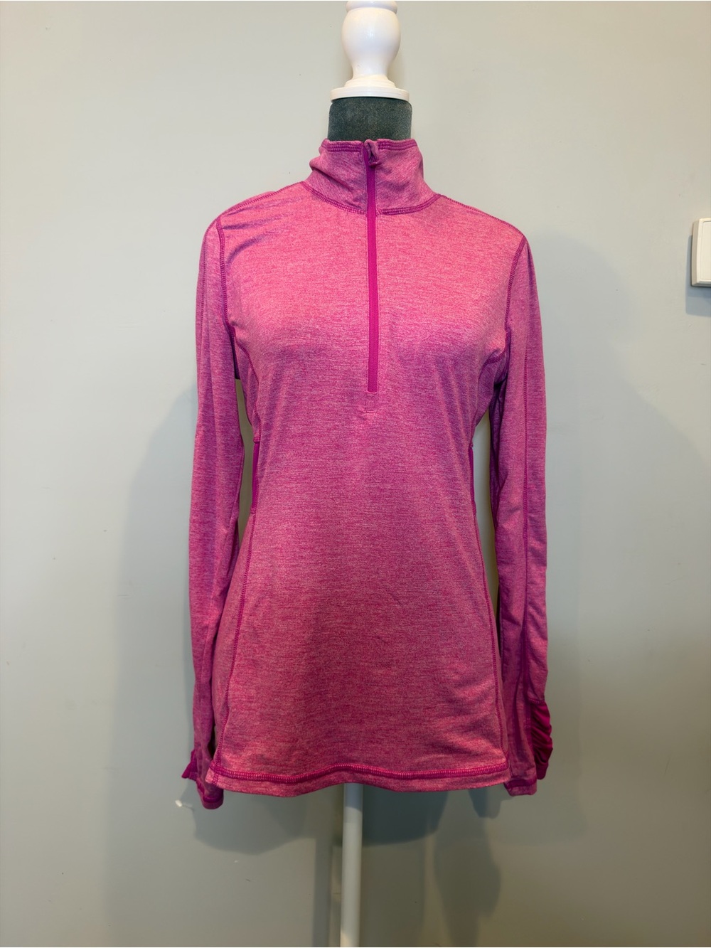 Layer 8 Women's Pink Fuchsia Half-Zip Long Sleeve Top